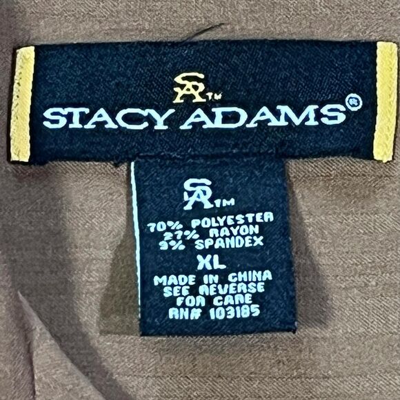 Stacy Adams Men’s XL Brown Knit Button Up Shirt - Picture 4 of 8